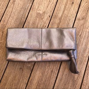 Vera Bradley Leather Silver Clutch
